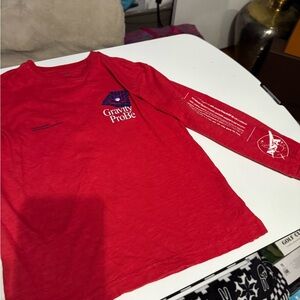 Gravity Probe Red Long Sleeve Tee & blue tee